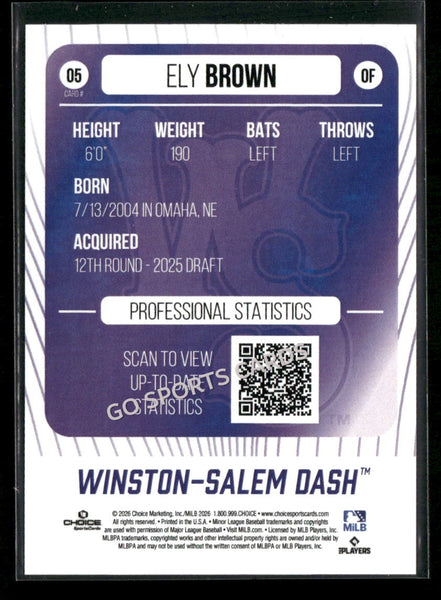 2026 Winston Salem Dash Ely Brown
