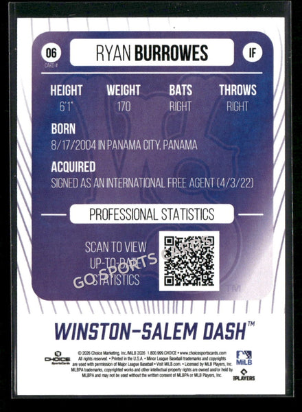 2026 Winston Salem Dash Ryan Burrowes