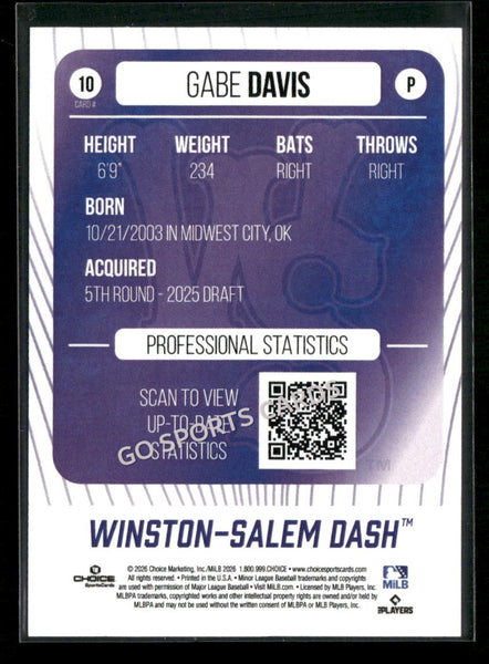 2026 Winston Salem Dash Gabe Davis