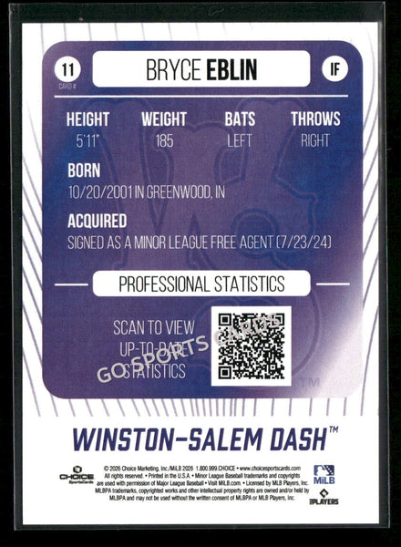2026 Winston Salem Dash Bryce Eblin