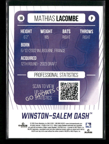 2026 Winston Salem Dash Mathias Lacombe