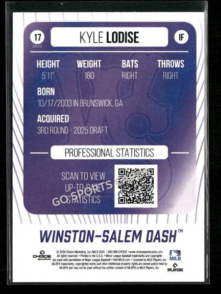 2026 Winston Salem Dash Kyle Lodise