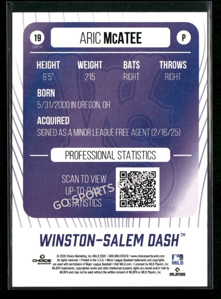 2026 Winston Salem Dash Aric McAtee