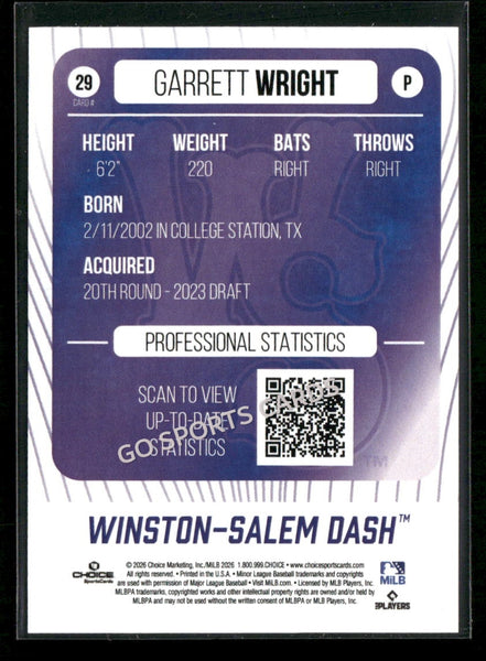 2026 Winston Salem Dash Garrett Wright