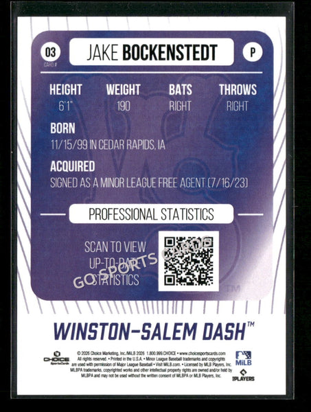 2026 Winston Salem Dash Jake Bockenstedt