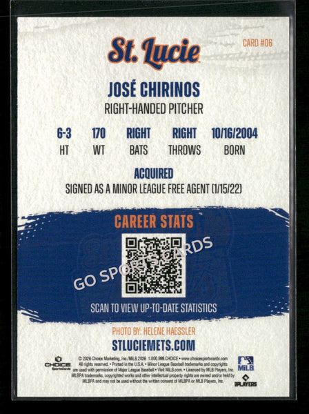 2026 St Lucie Mets Jose Chirinos