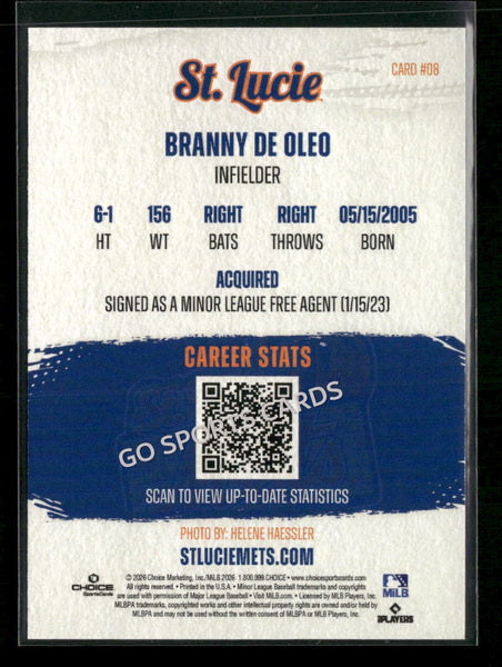 2026 St Lucie Mets Branny De Oleo