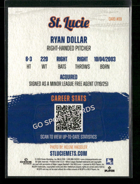 2026 St Lucie Mets Ryan Dollar