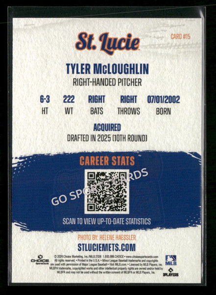 2026 St Lucie Mets Tyler McLoughlin