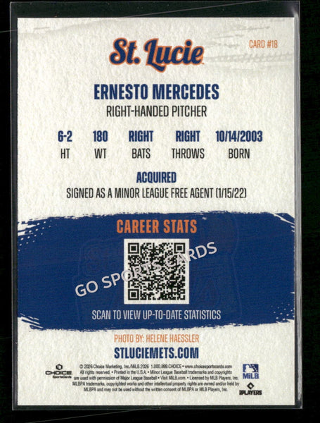 2026 St Lucie Mets Ernesto Mercedes