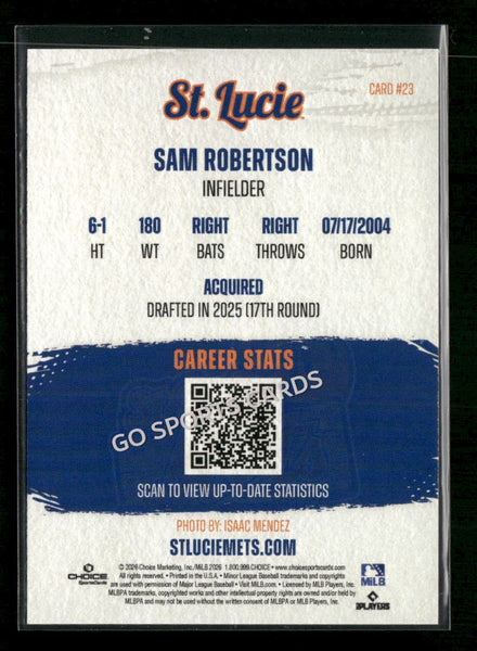 2026 St Lucie Mets Sam Robertson