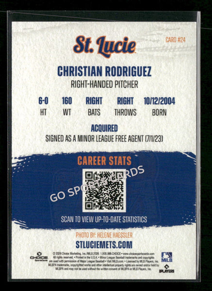 2026 St Lucie Mets Christian Rodriguez