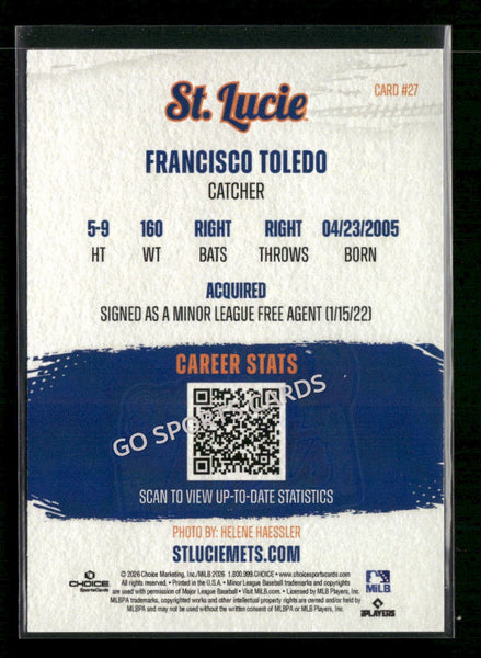 2026 St Lucie Mets Francisco Toledo