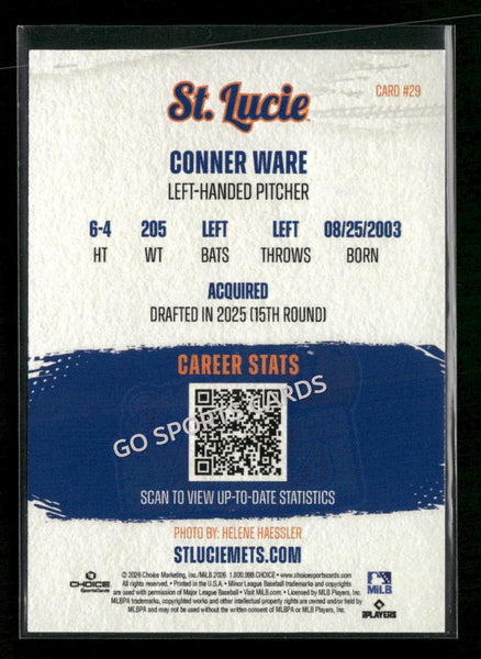 2026 St Lucie Mets Conner Ware