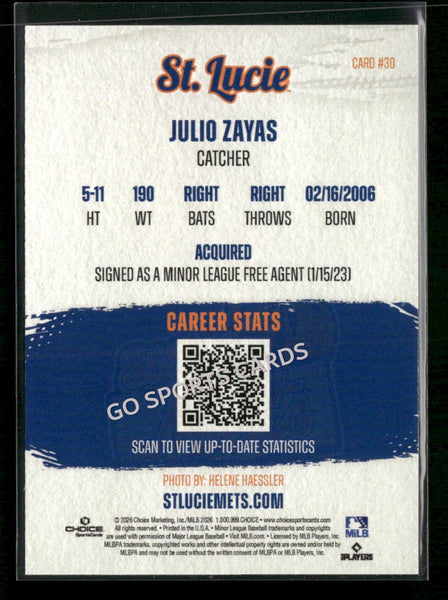 2026 St Lucie Mets Julio Zayas