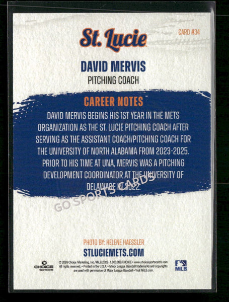 2026 St Lucie Mets David Mervis