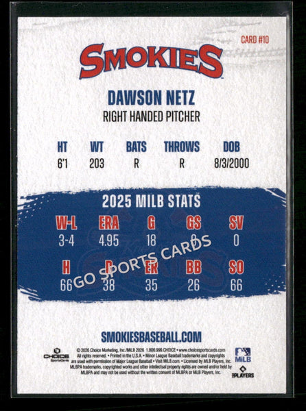 2026 Knoxville Smokies Dawson Netz