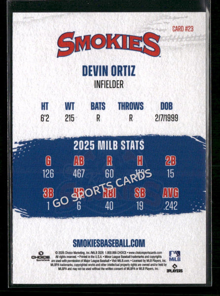 2026 Knoxville Smokies Devin Ortiz