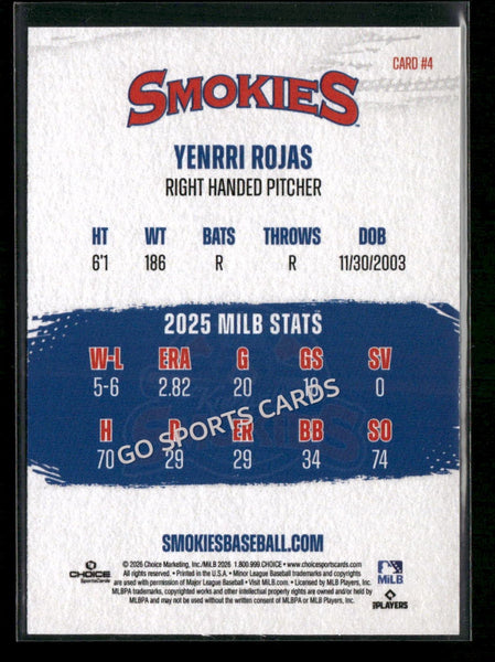 2026 Knoxville Smokies Yenrri Rojas