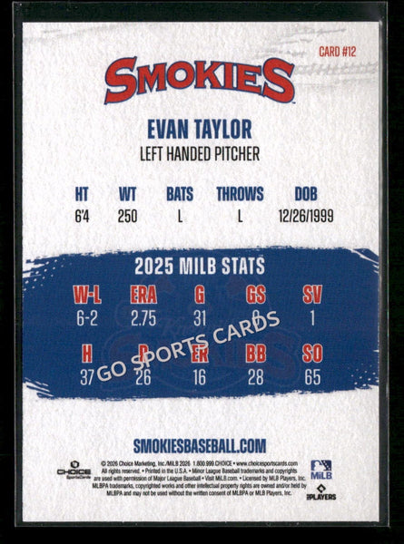 2026 Knoxville Smokies Evan Taylor