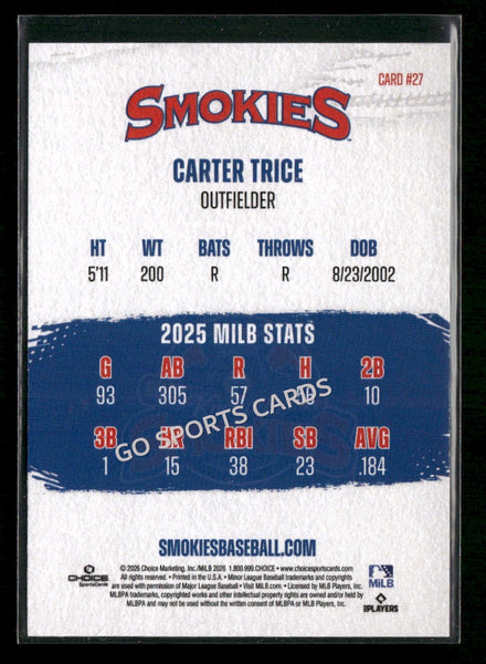 2026 Knoxville Smokies Carter Trice