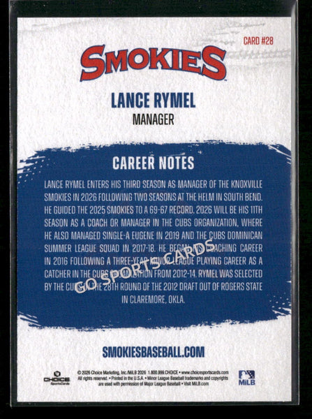 2026 Knoxville Smokies Lance Rymel