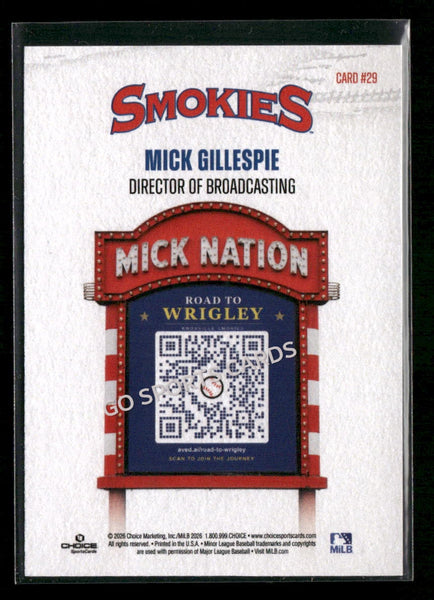 2026 Knoxville Smokies Mick Gillespie