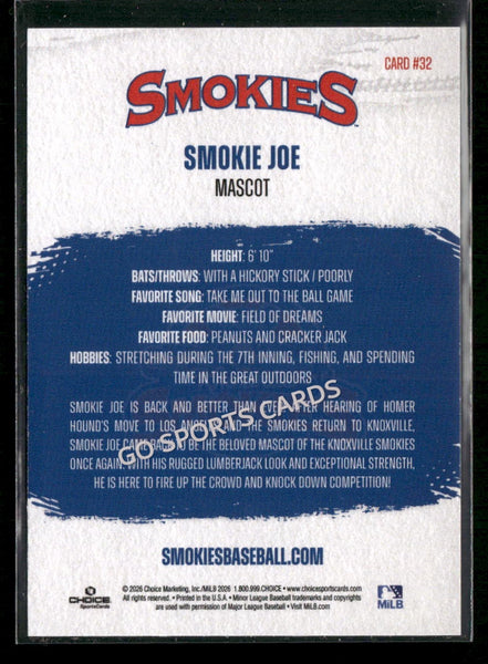 2026 Knoxville Smokies Smokie Joe Mascot