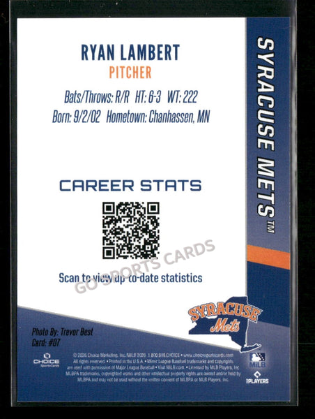 2026 Syracuse Mets Ryan Lambert