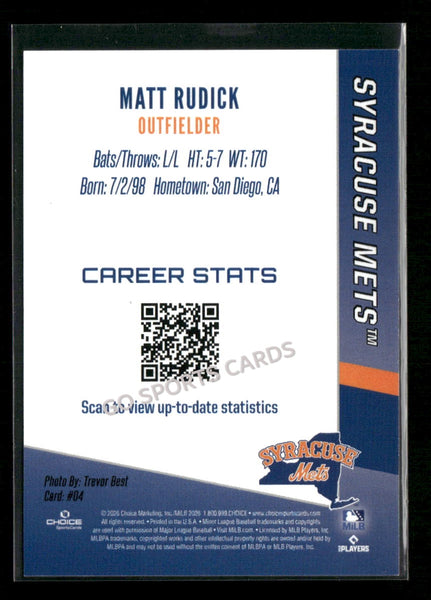 2026 Syracuse Mets Matt Rudick