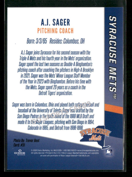2026 Syracuse Mets AJ Sager