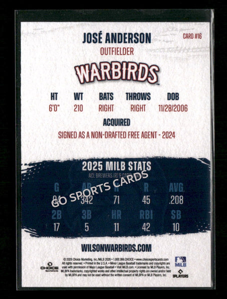 2026 Wilson Warbirds Jose Anderson