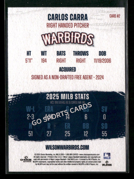 2026 Wilson Warbirds Carlos Carra