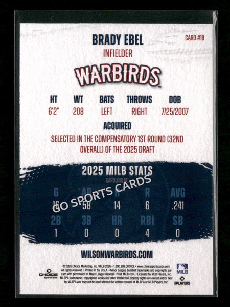 2026 Wilson Warbirds Brady Ebel