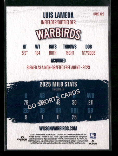 2026 Wilson Warbirds Luis Lameda