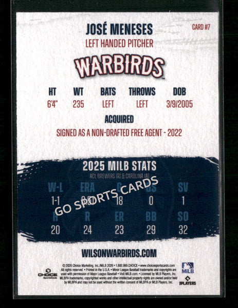 2026 Wilson Warbirds Jose Meneses