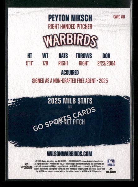 2026 Wilson Warbirds Peyton Niksch