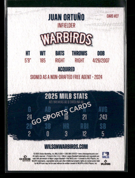 2026 Wilson Warbirds Juan Ortuno