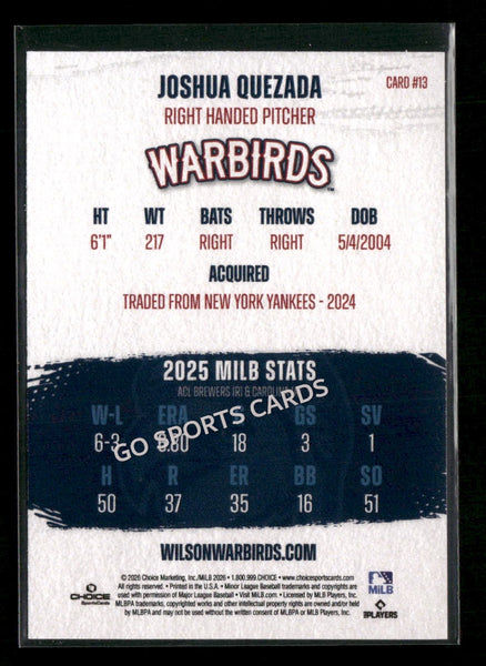 2026 Wilson Warbirds Joshua Quezada