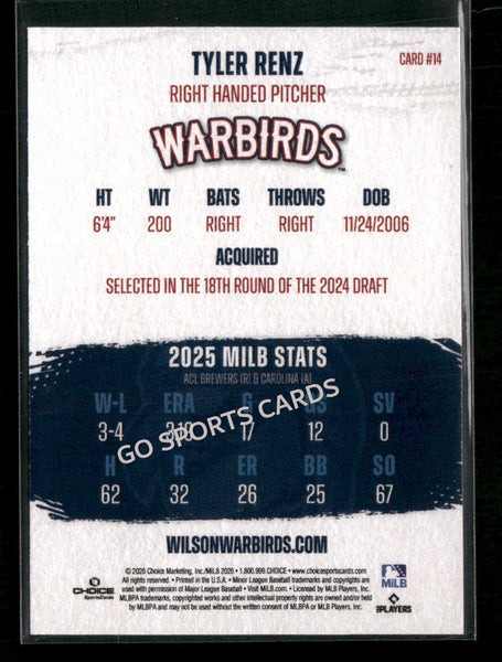2026 Wilson Warbirds Tyler Renz