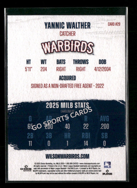 2026 Wilson Warbirds Yannic Walther