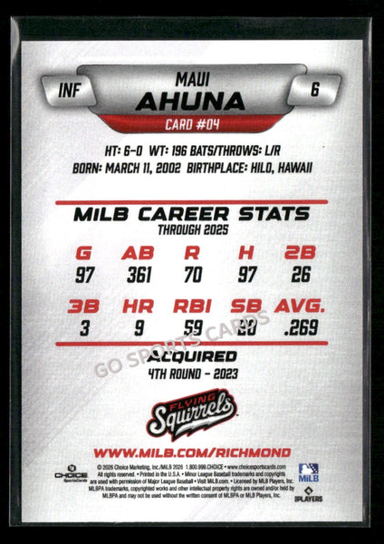 2026 Richmond Flying Squirrels Maui Ahuna