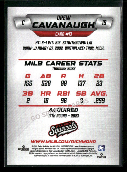 2026 Richmond Flying Squirrels Drew Cavanaugh