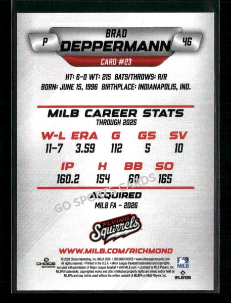 2026 Richmond Flying Squirrels Brad Deppermann
