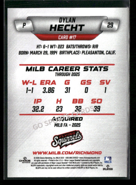 2026 Richmond Flying Squirrels Dylan Hecht