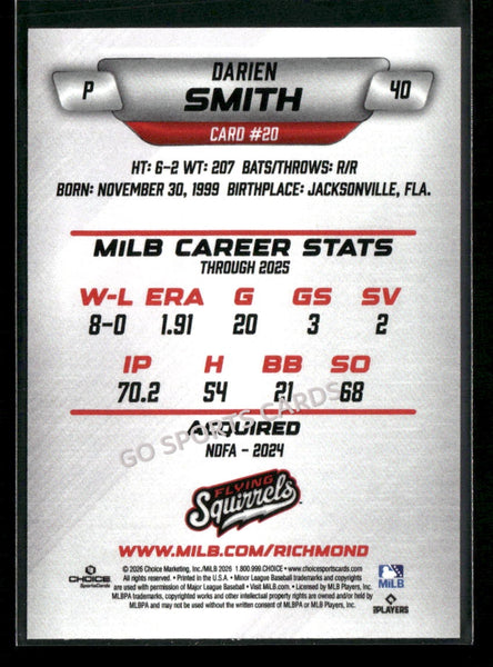 2026 Richmond Flying Squirrels Darien Smith