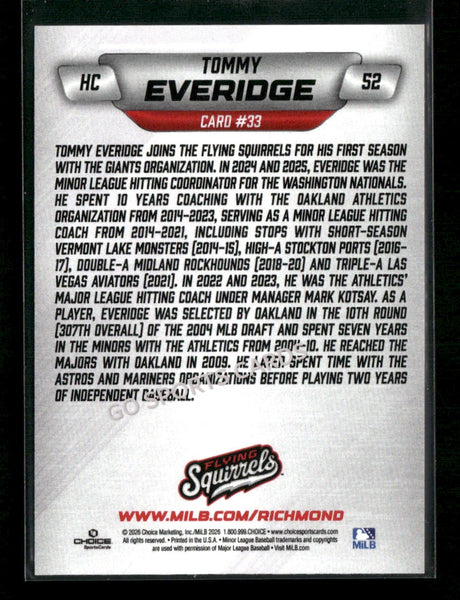 2026 Richmond Flying Squirrels Tommy Everidge