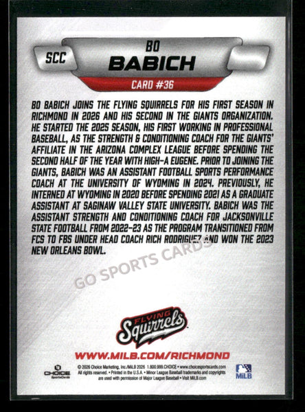2026 Richmond Flying Squirrels Bo Babich