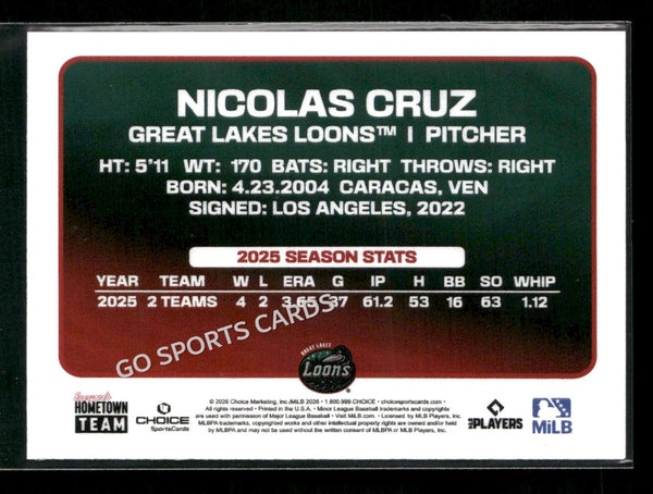 2026 Great Lakes Loons Nicolas Cruz