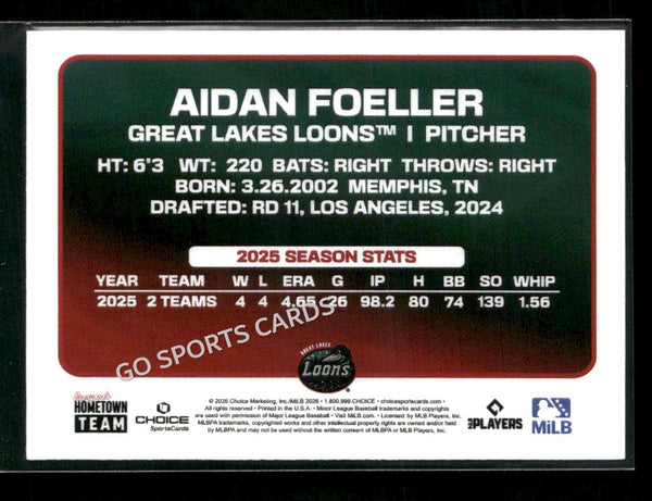 2026 Great Lakes Loons Aidan Foeller